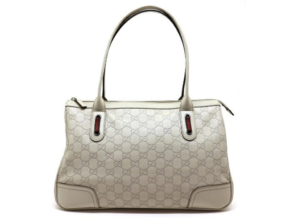 Gucci bag shoulder Sherry Gucci Guccissima calfskin Ivory White